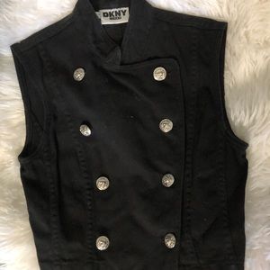 DKNY Denim Military Vest